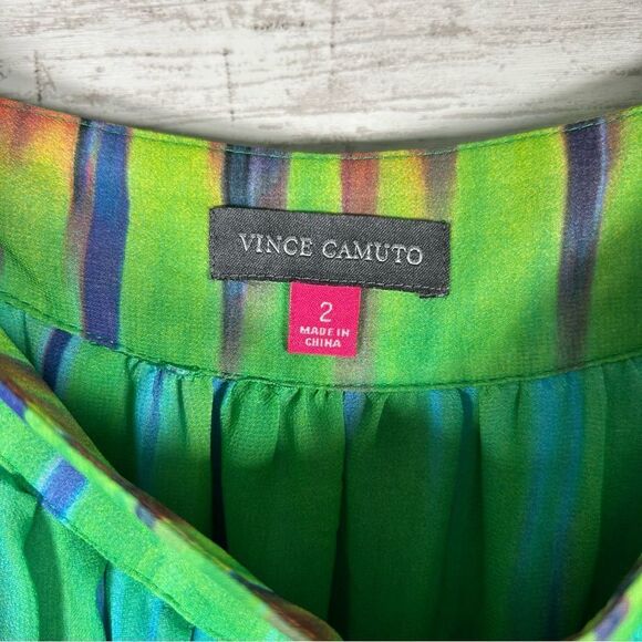 Vince Camuto Mirror Rainbow Chiffon Maxi Skirt Colorful Boho Hippie Sz 2 - Picture 6 of 7